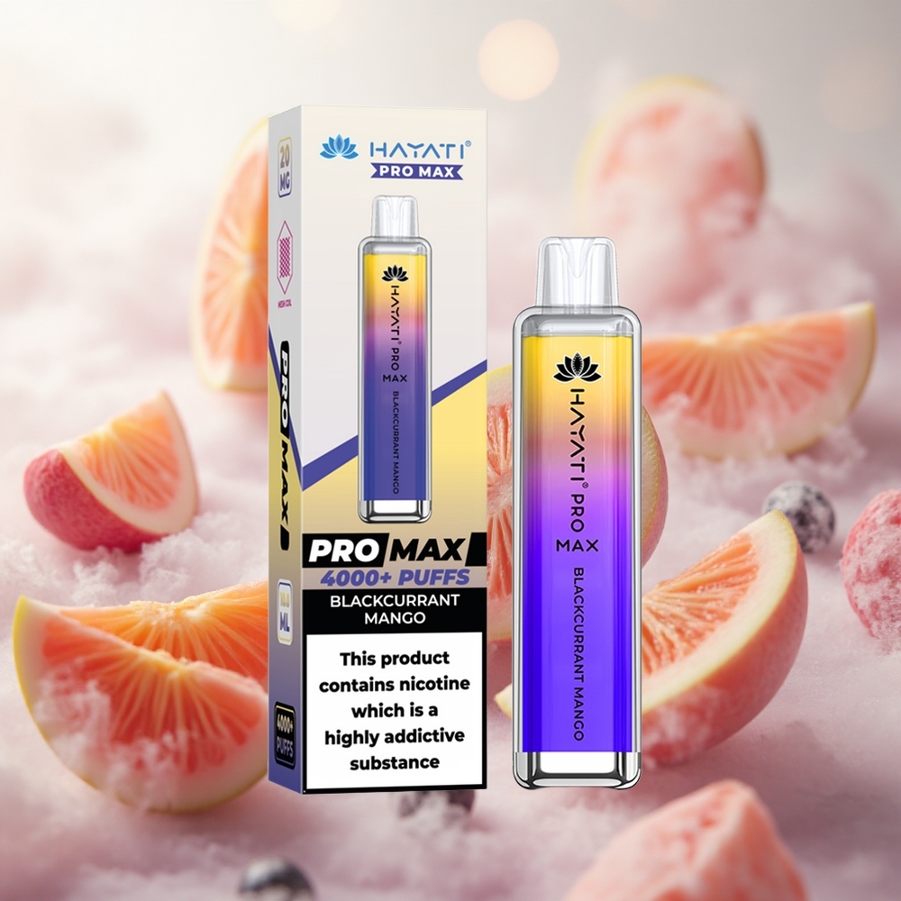 Hayati Pro Max 4000 Puffs Jednorázová Vape Blackcurrant Mango s dobíjecí baterií TPD-Compliance Czech Republic wholesale