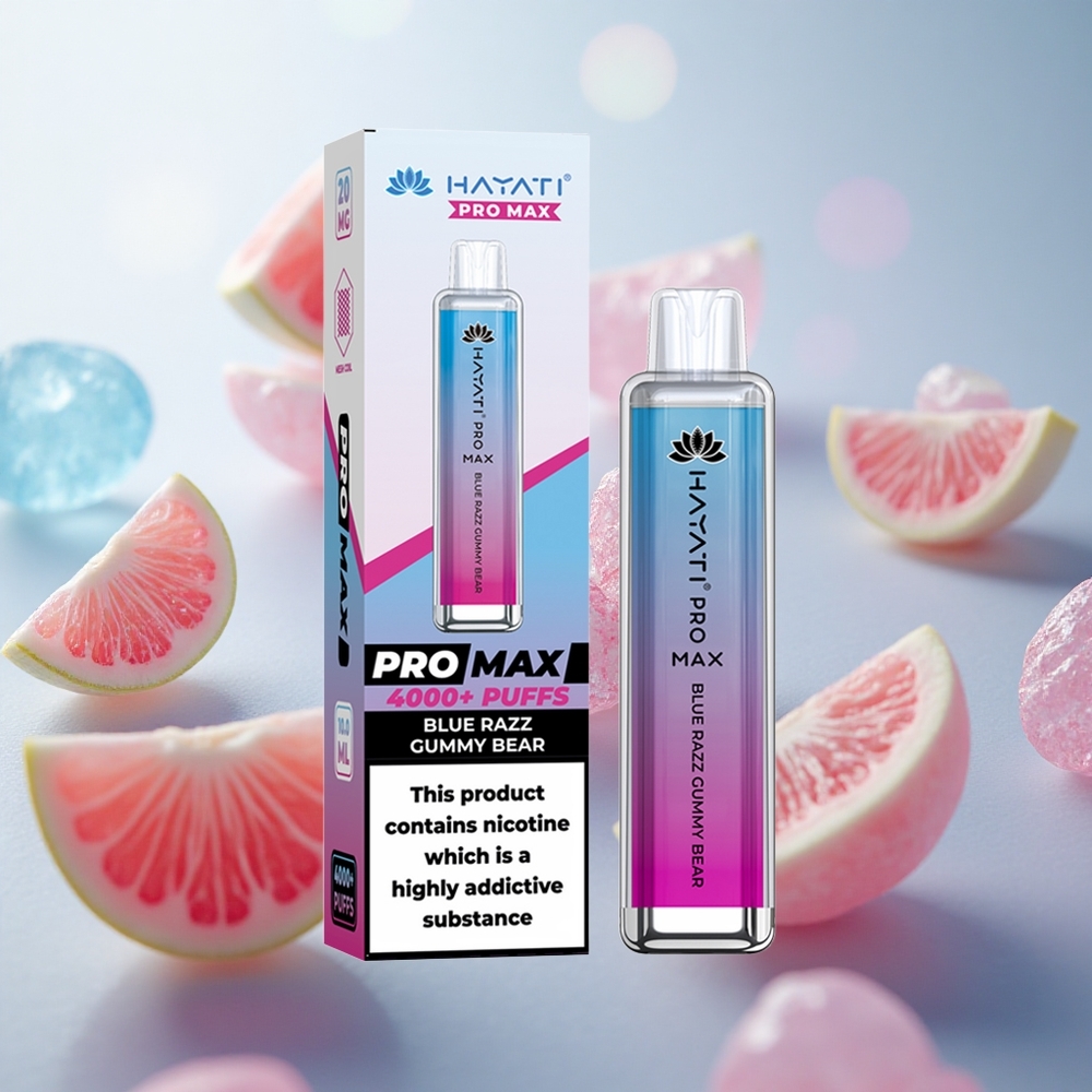 Hayati Pro Max 4000 Puffs Jednorázová Vape Blue Razz Gummy Bear až 4000 Puffs TPD-Compliance Czech Republic wholesale