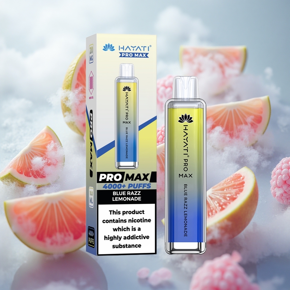 Hayati Pro Max 4000 Puffs Jednorázová Vape Blue Razz Lemonade s LED světlem ve spodní části Czech Republic wholesale