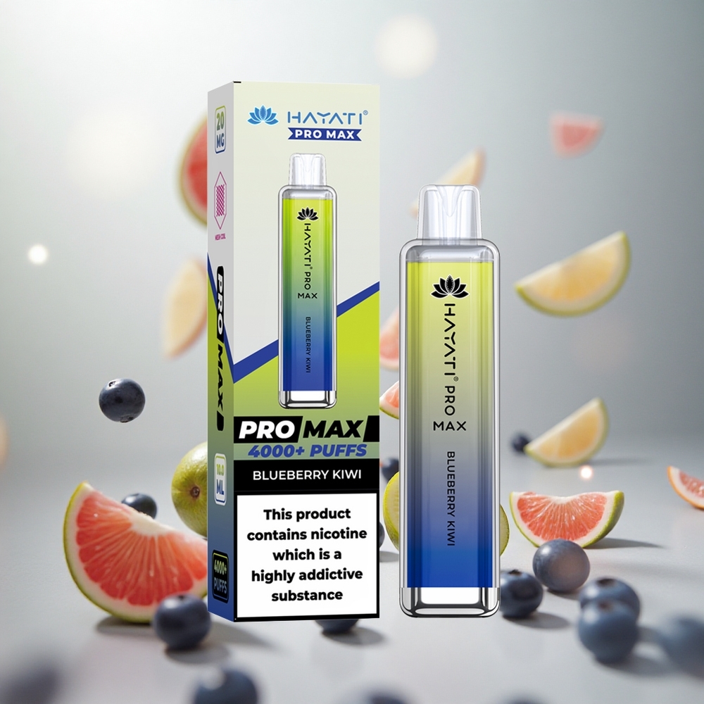 Hayati Pro Max 4000 Puffs Jednorázová Vape Borůvka Kiwi Rechargeable battery Czech Republic wholesale
