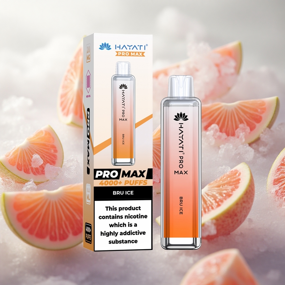 Hayati Pro Max 4000 Puffs Jednorázová Vape Bru Ice s dobíjecí baterií TPD-Compliance Czech Republic wholesale