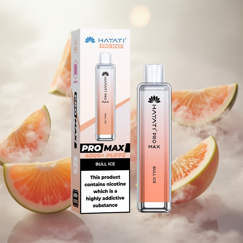 Hayati Pro Max 4000 Puffs Jednorázová Vape Bull Ice 2ml nádrž s 10ml auto doplňováním TPD-Compliance Czech Republic wholesale