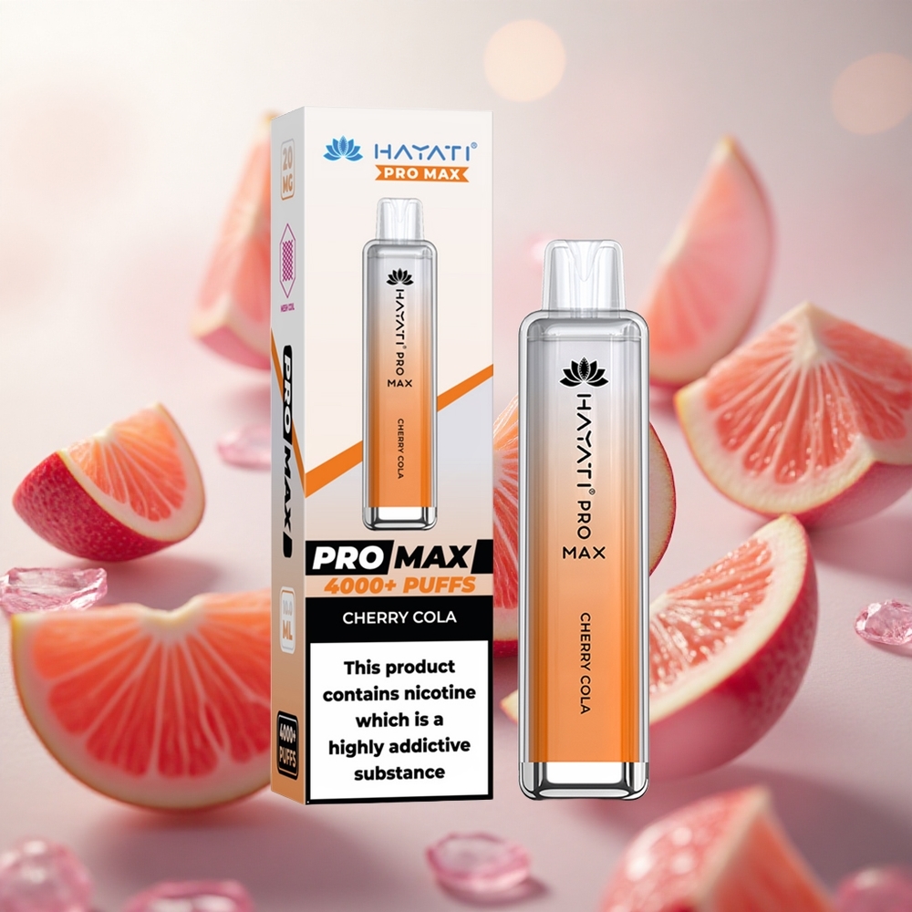 Hayati Pro Max 4000 Puffs Jednorázová Vape Cherry Cola Dual 11 Ohm Mesh Cívka TPD-Compliance Czech Republic wholesale