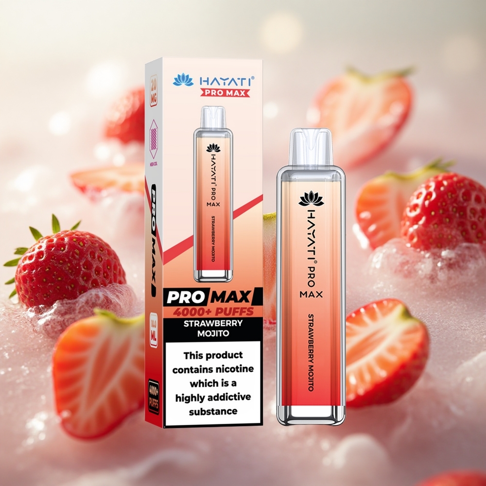 Hayati Pro Max 4000 Puffs Jednorázová Vape Jahoda Mojito 2 5 nikotinu Síla TPD-Compliance Czech Republic wholesale