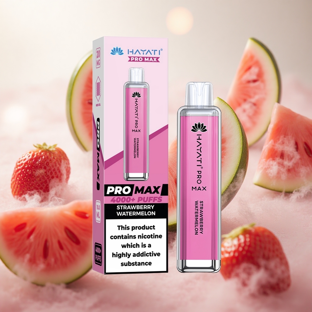Hayati Pro Max 4000 Puffs Jednorázová Vape Jahoda Vodní meloun Dual 11 Ohm Mesh Cívka TPD-Compliance Czech Republic wholesale