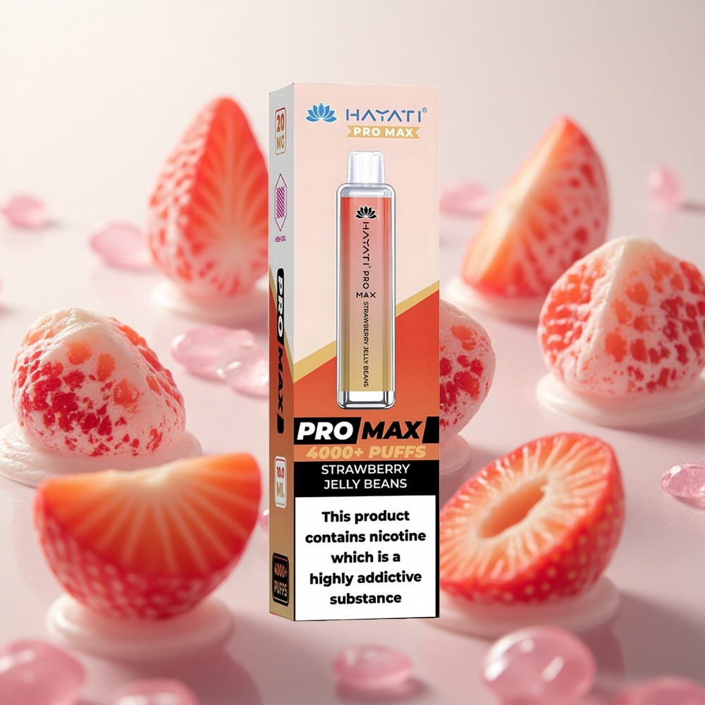 Hayati Pro Max 4000 Puffs Jednorázová Vape Jahodové želé bonbóny Czech Republic wholesale