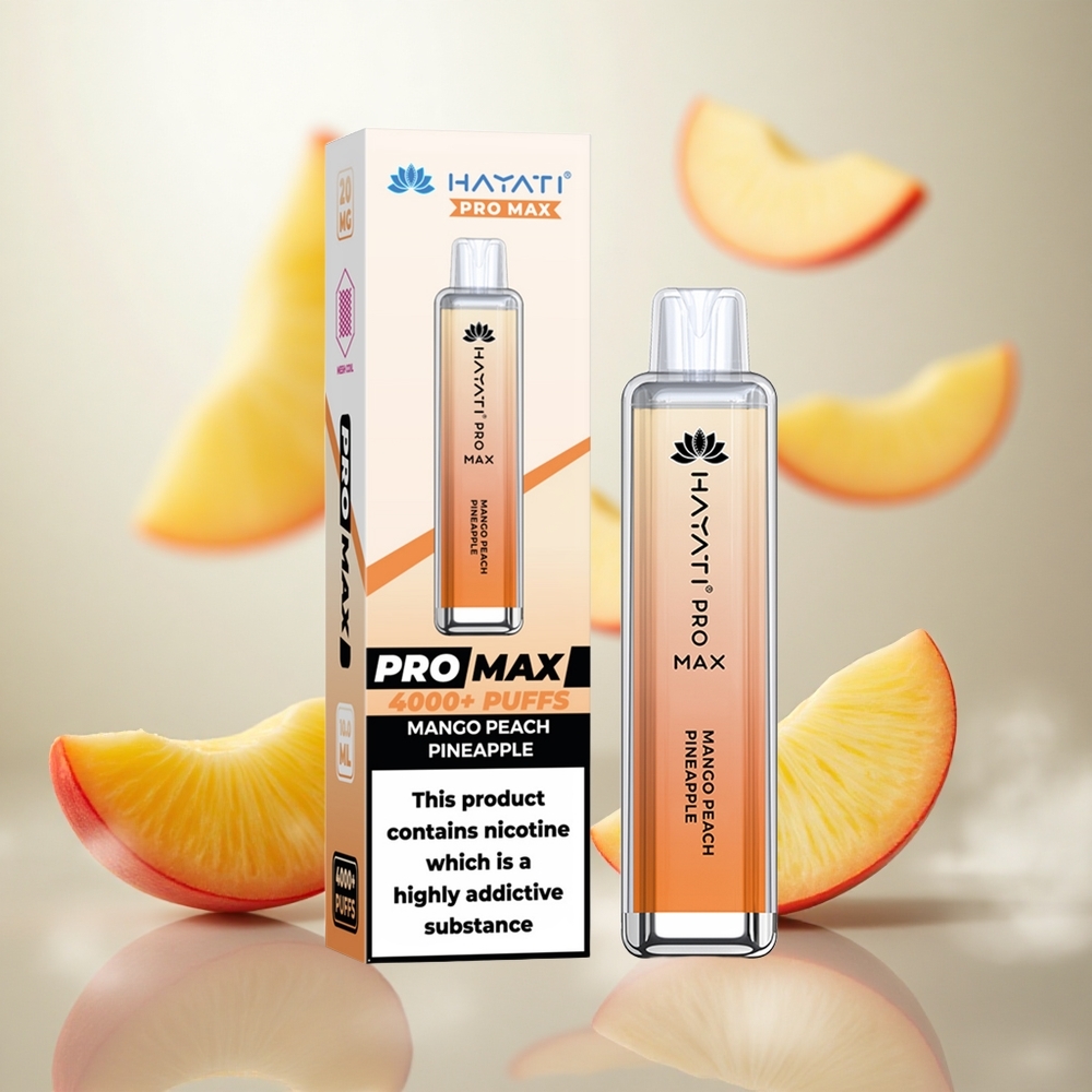 Hayati Pro Max 4000 Puffs Jednorázová Vape Mango Peach Ananas s dobíjecí baterií Czech Republic wholesale
