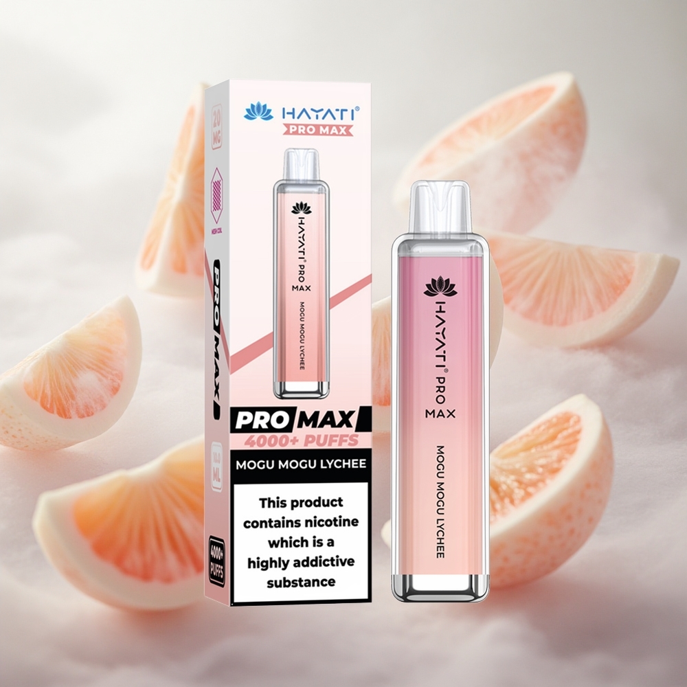 Hayati Pro Max 4000 Puffs Jednorázová Vape Mogu Mogu Lychee s baterií 1400mAh TPD-Compliance Czech Republic wholesale