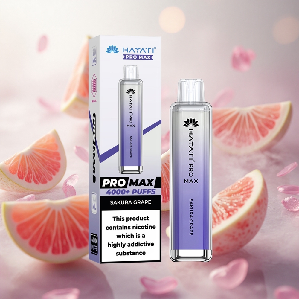 Hayati Pro Max 4000 Puffs Jednorázová Vape Sakura Grape Dual 11 Ohm Mesh Cívka TPD-Compliance Czech Republic wholesale