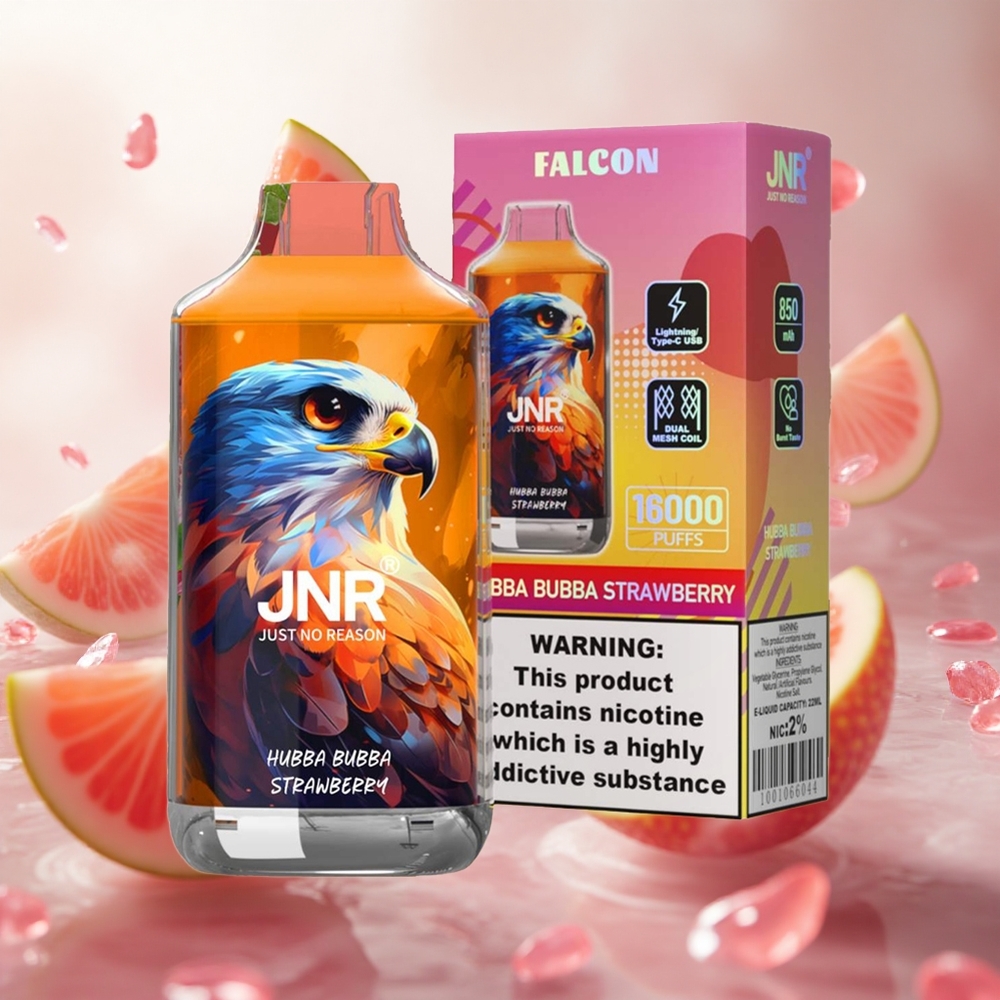 JNR Falcon 16000 Puffs Hubba Bubba Jahoda 22ml Czech Republic wholesale