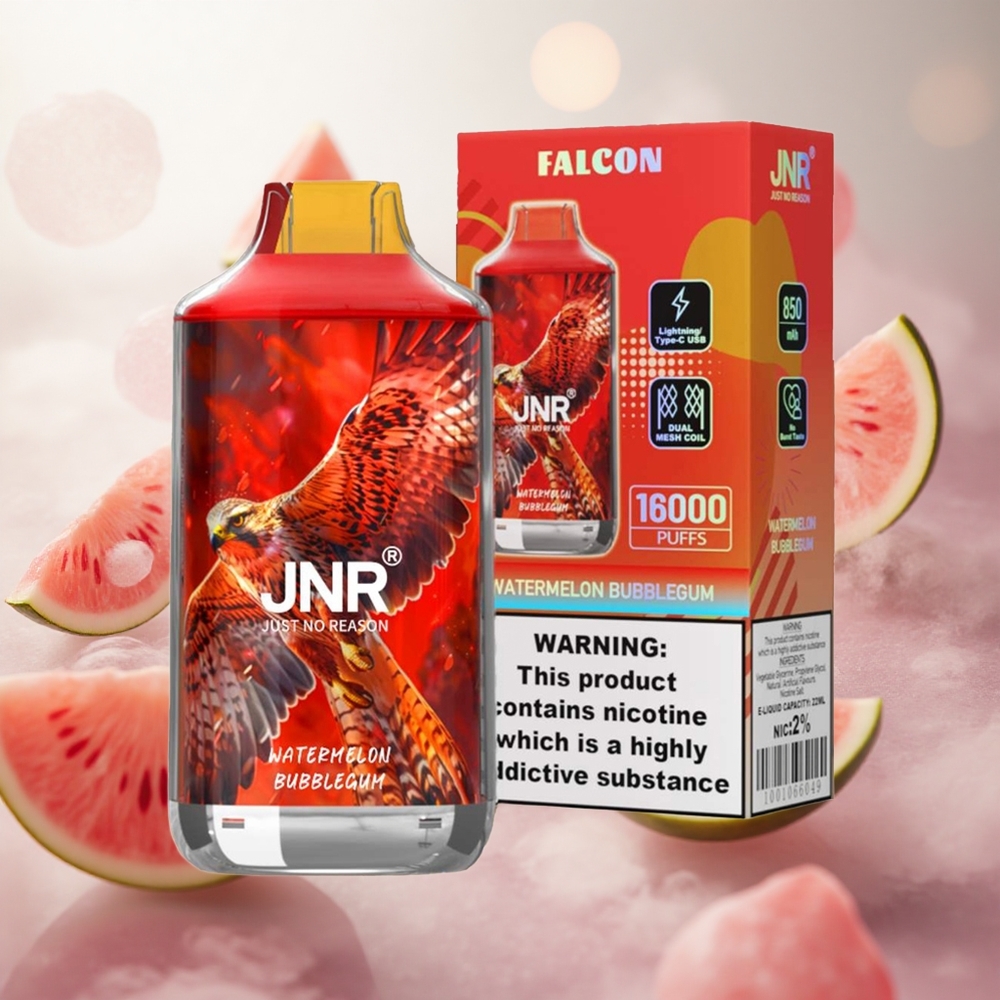 JNR Falcon 16000 Puffs Jednorázová Vape Vodní meloun bublinková žvýkačka 22ml Czech Republic wholesale