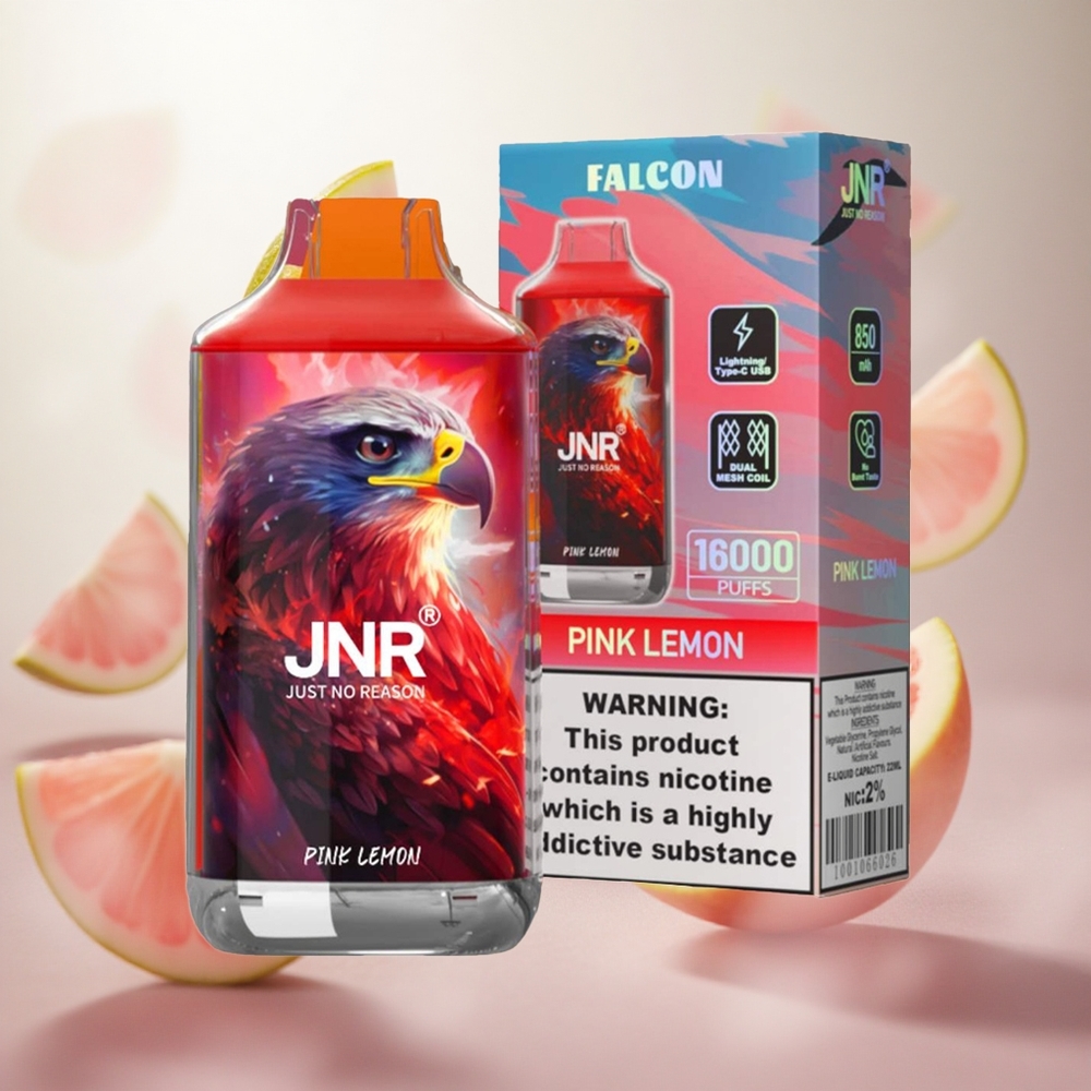 JNR Falcon 16000 Puffs Pink Lemon Dual Mesh Coil Czech Republic wholesale