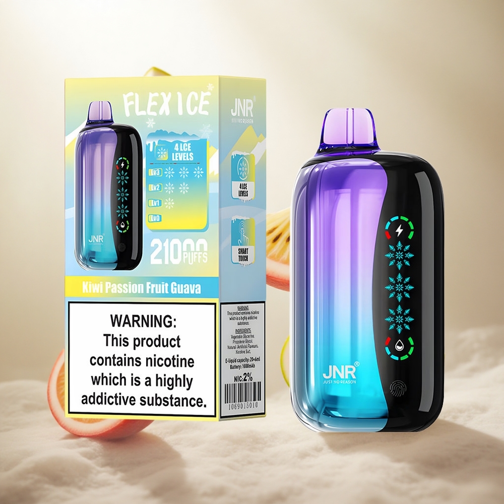 JNR Flex Ice 21000 Puffs Jednorázová Vape Kiwi Passion Fruit Guava Přizpůsobitelný průtok vzduchu Czech Republic wholesale