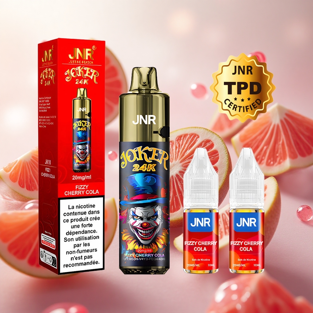 JNR Joker 24000 Puffs Fizzy Cherry Cola Jednorázová Vape Viditelné hladiny e-liquidu Czech Republic wholesale