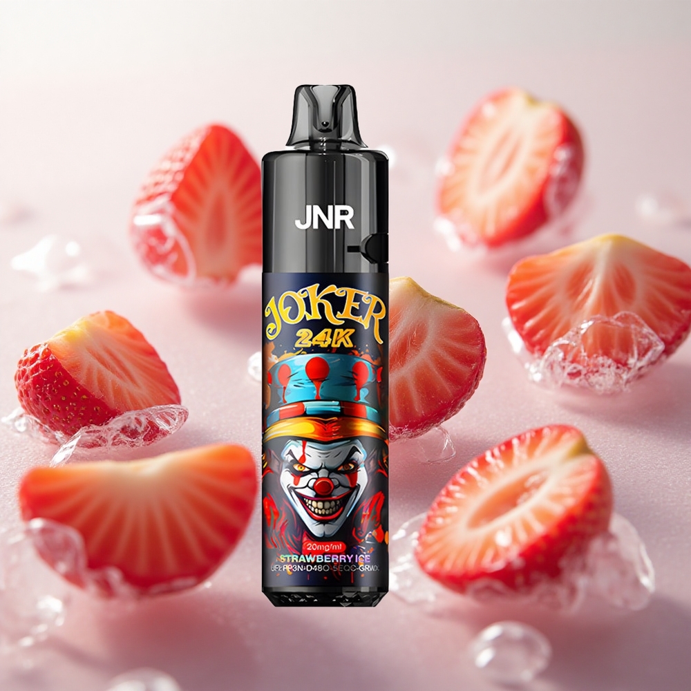 JNR Joker 24K Puffs Jednorázová Vape Jahodový led s viditelnou hladinou e-liquidu Czech Republic wholesale