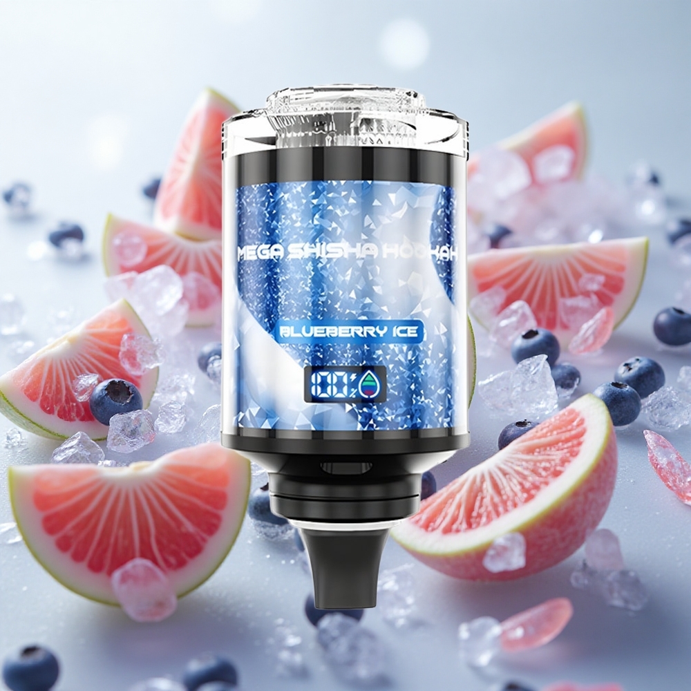 JNR Mega Shisha Hookah 100K 2200mAh dobíjecí baterie Blueberry Ice Czech Republic wholesale