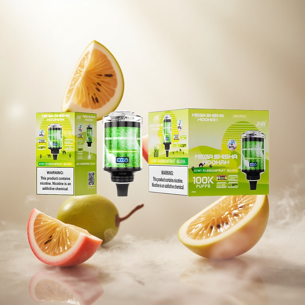 JNR Mega Shisha Hookah 100K Kiwi Passionfruit Guava 2200mAh dobíjecí baterie Czech Republic wholesale