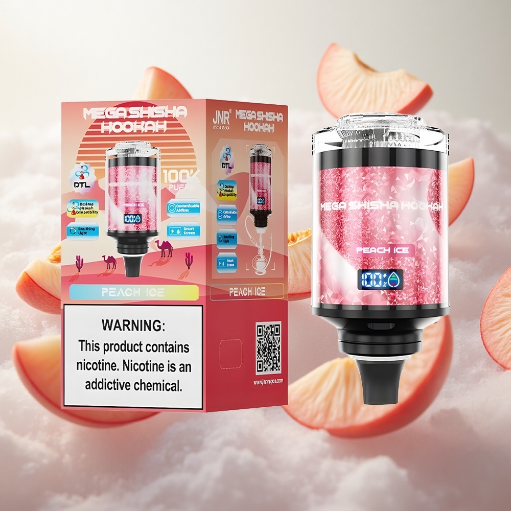 JNR Mega Shisha Hookah 100K Peach Ice 60ml kapacita e-liquidu Czech Republic wholesale