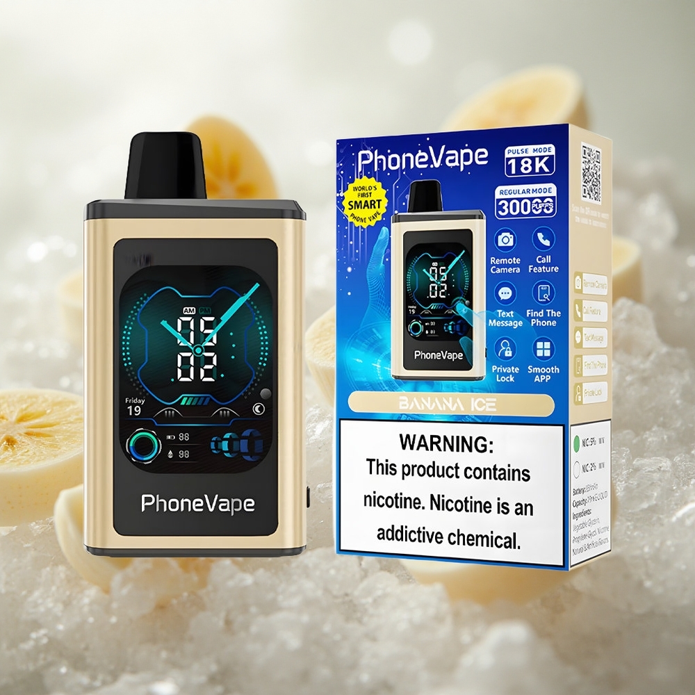 JNR PhoneVape 30000 Puffs Jednorázová Vape Banana Ice s ovládáním přes aplikaci Czech Republic wholesale