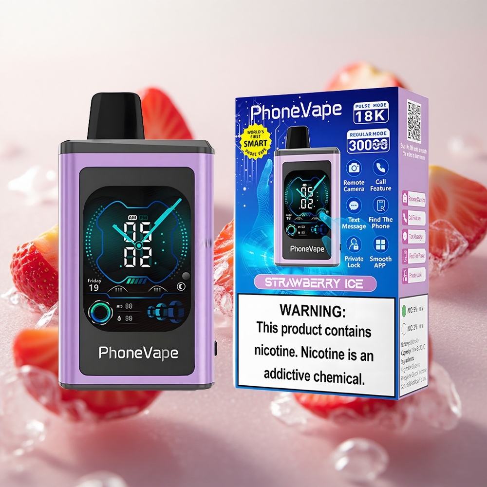 JNR PhoneVape 30000 Puffs Jednorázová Vape Jahoda Led 850mAh Type-C Nabíjecí Baterie Czech Republic wholesale