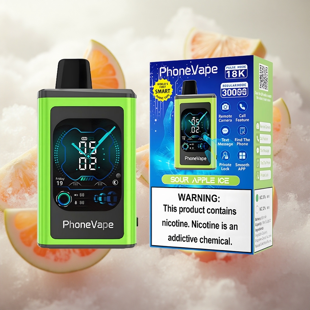 JNR PhoneVape 30000 Puffs Jednorázová Vape Sour Apple Ice 850mAh baterie s nabíjením Type-C Czech Republic wholesale