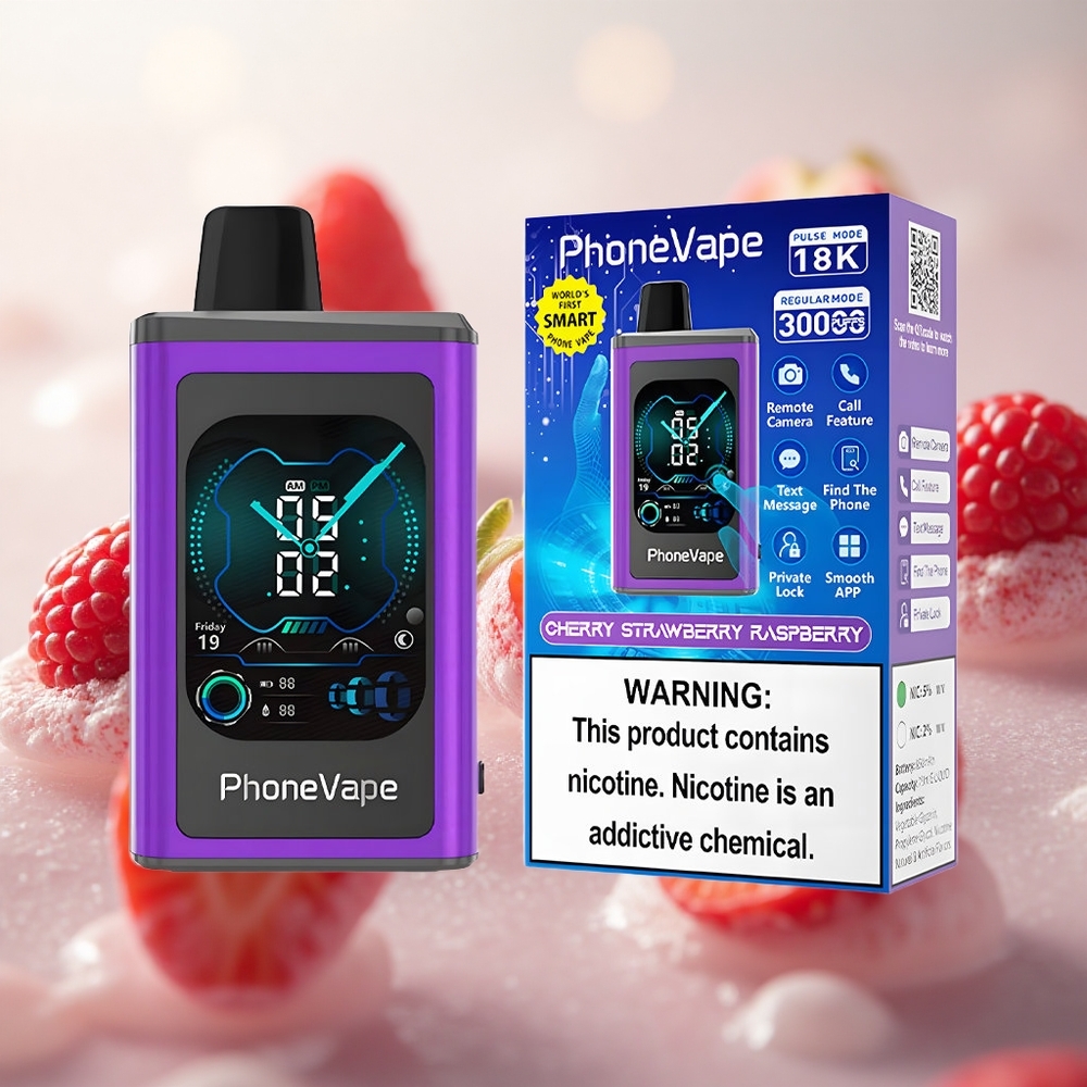 JNR PhoneVape 30000 Puffs Jednorázová Vape Třešeň Jahoda Malina 850mAh Type-C Dobíjecí Baterie Czech Republic wholesale