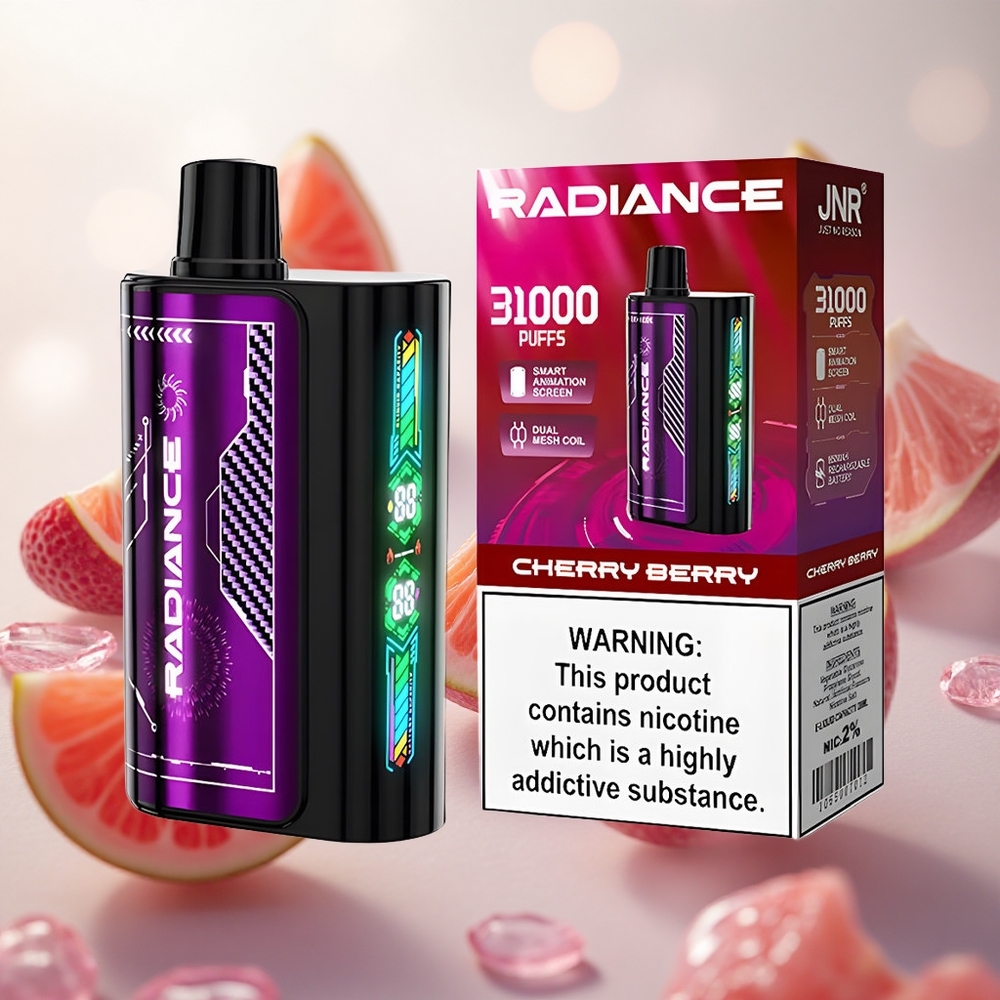 JNR Radiance 31000 Puffs Cherry Berry Jednorázová Vape s 28ml E-liquid Velkoobchod pro Česko