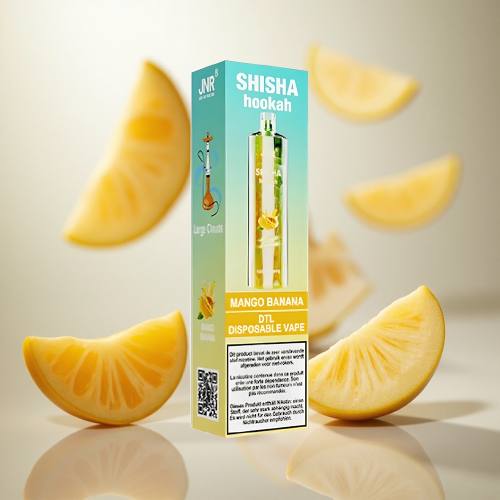 JNR Shisha Hookah 12000 Puffs Mango Banán s rychlým nabíjením Type-C velkoobchod Czech Republic