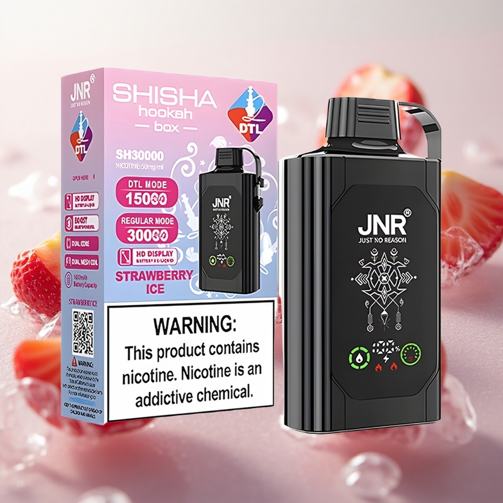 JNR Shisha Hookah Box 20500 Puffs Jahodový led Jednorázová Vape s HD Displejem Czech Republic wholesale