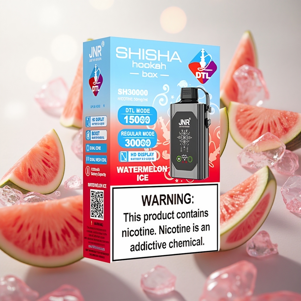 JNR Shisha Hookah Box 20500 Puffs Vodní meloun Ice 25ml Dual Mesh Coil  Dual Core Czech Republic wholesale