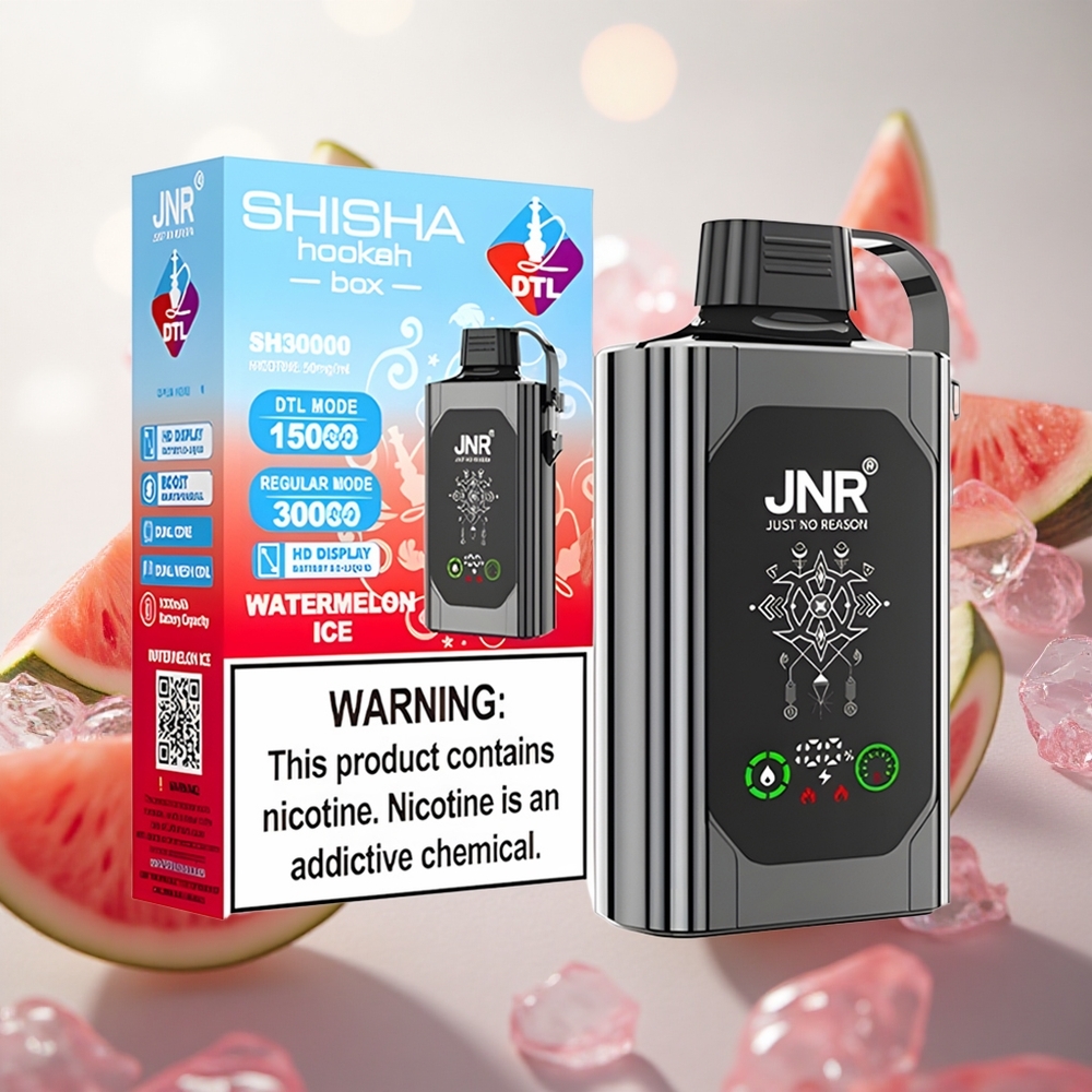 JNR Shisha Hookah Box 20500 Puffs Vodní meloun Ice 25ml Dual Mesh Coil  Dual Core Czech Republic wholesale