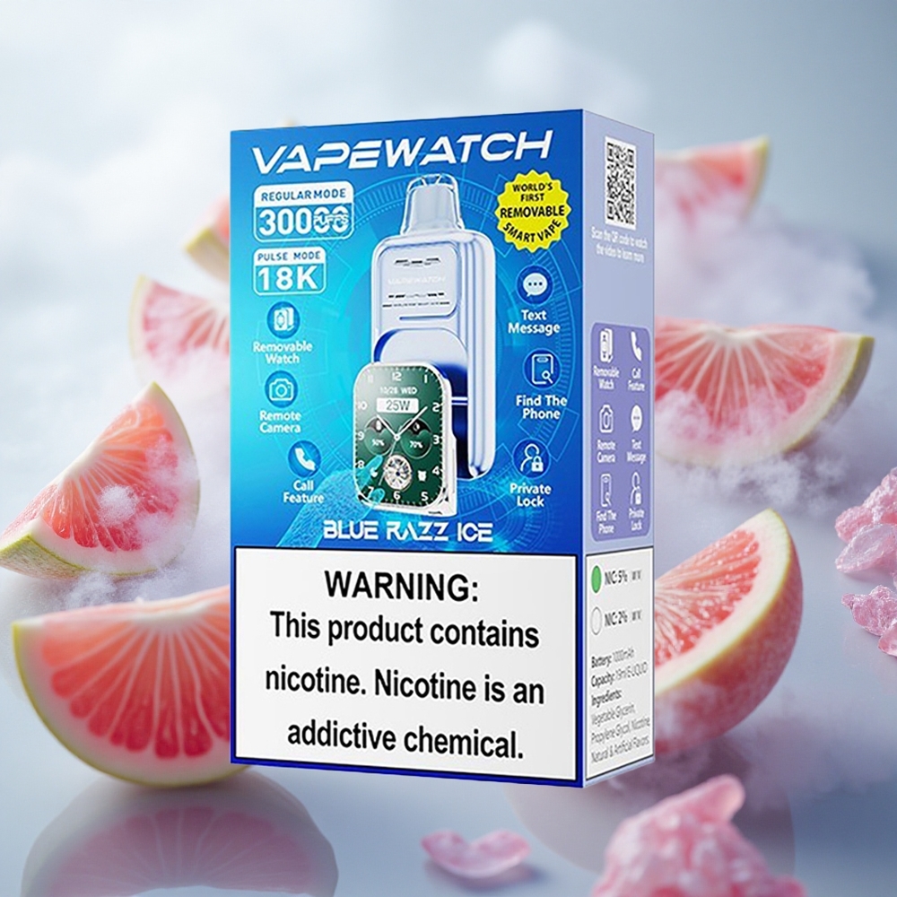 JNR Vape Watch 30000 Puffs Jednorázová Vape Blue Razz Ice Kapacita baterie 1000mAh Czech Republic wholesale