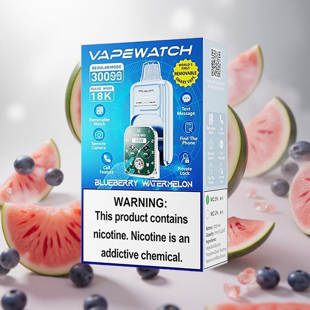 JNR Vape Watch 30000 Puffs Jednorázová Vape Borůvka Vodní meloun Kapacita baterie 1000mAh Česká republika wholesale