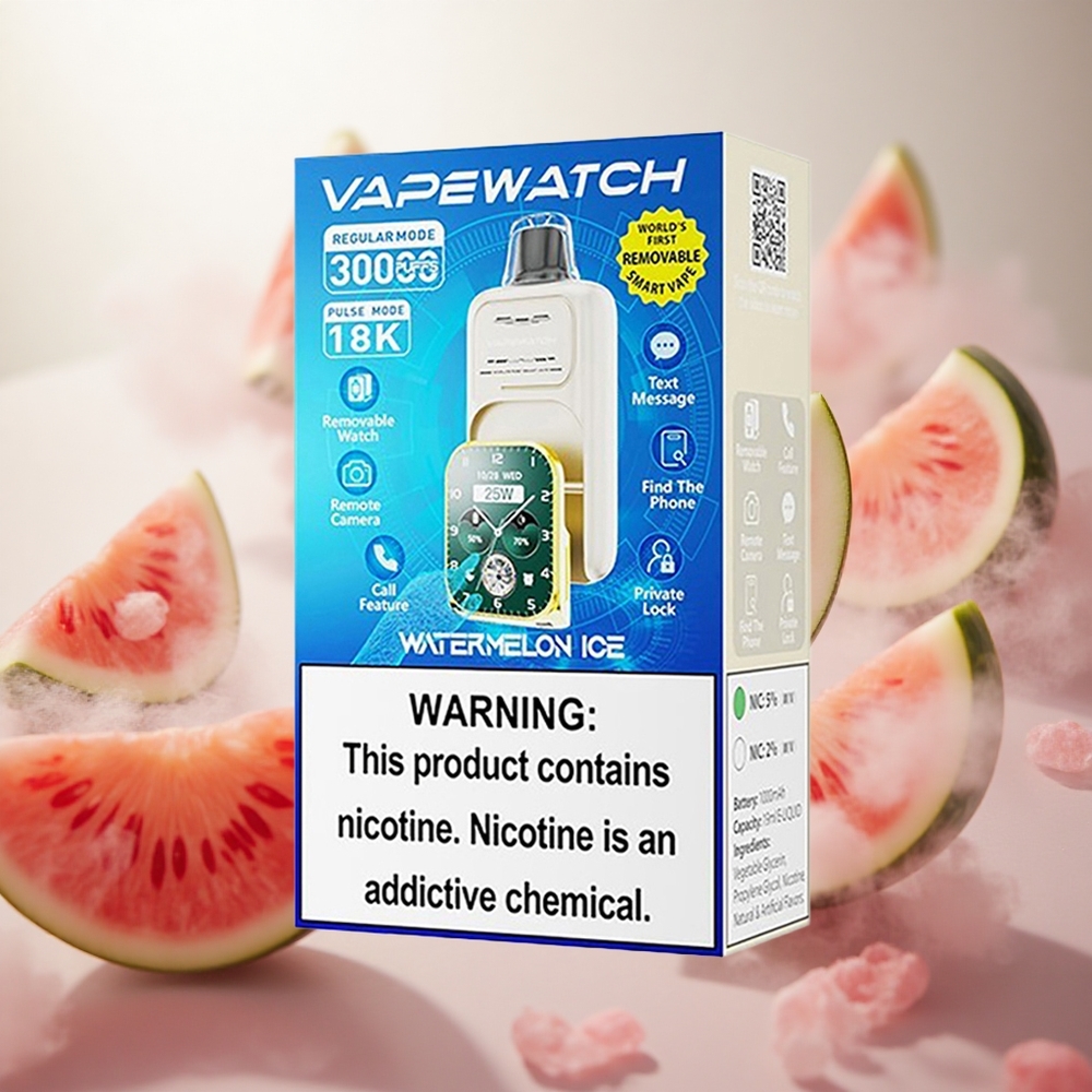 JNR Vape Watch 30000 Puffs Vodní meloun Led Dual Mesh Coil Czech Republic wholesale