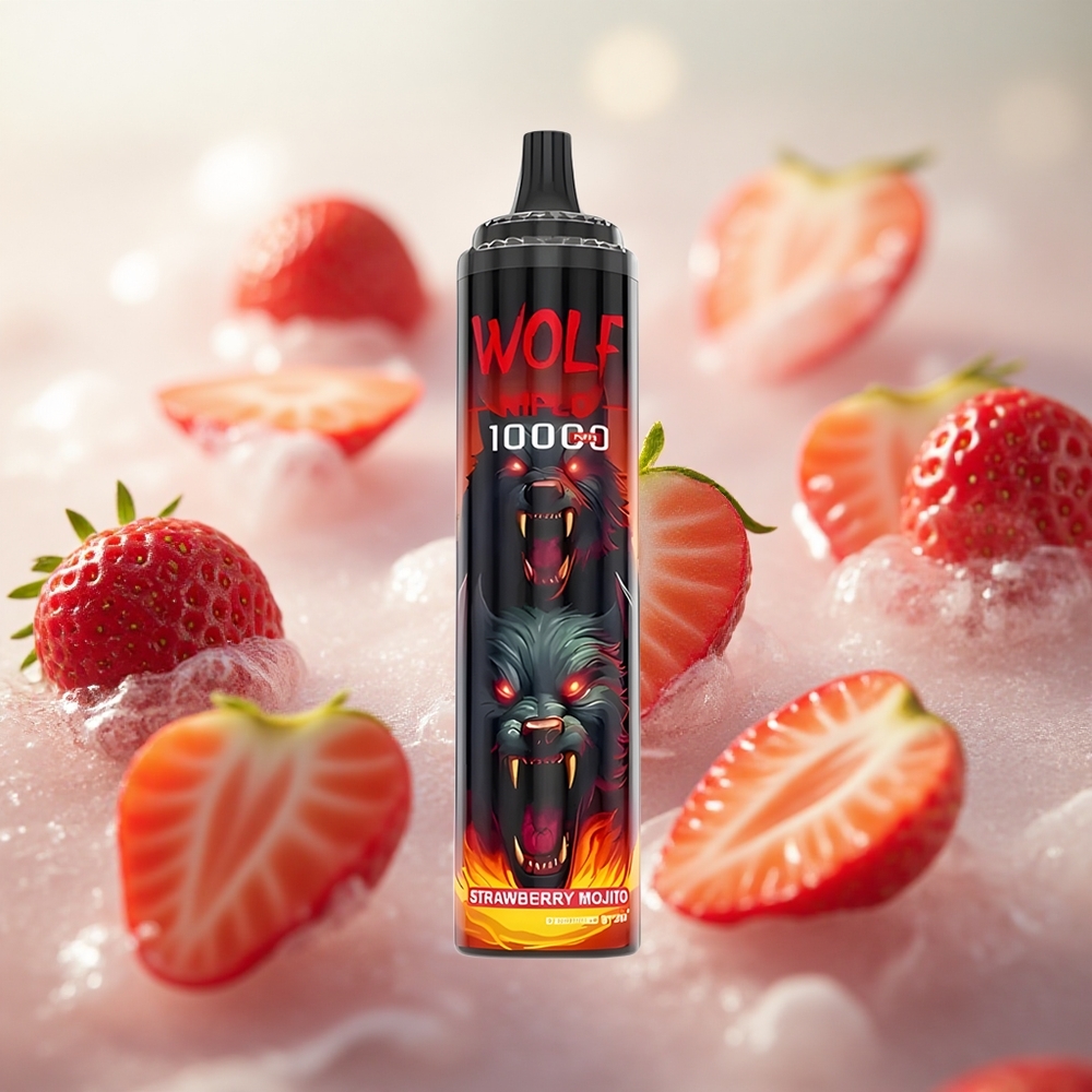 JNR Wolf Niplo 10000 Puffs Jahoda Mojito Mřížkové cívky 10 Ohm Velkoobchod Česko