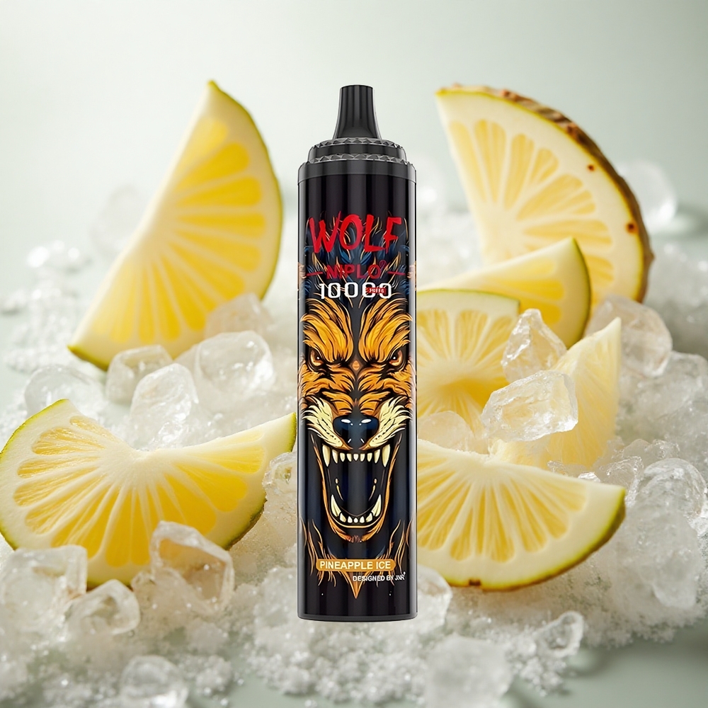 JNR Wolf Niplo 10000 Puffs Jednorázová Vape Ananasový led s Mesh Coil 1.0 Ohm a rychlé nabíjení Type-C Czech Republic wholesale